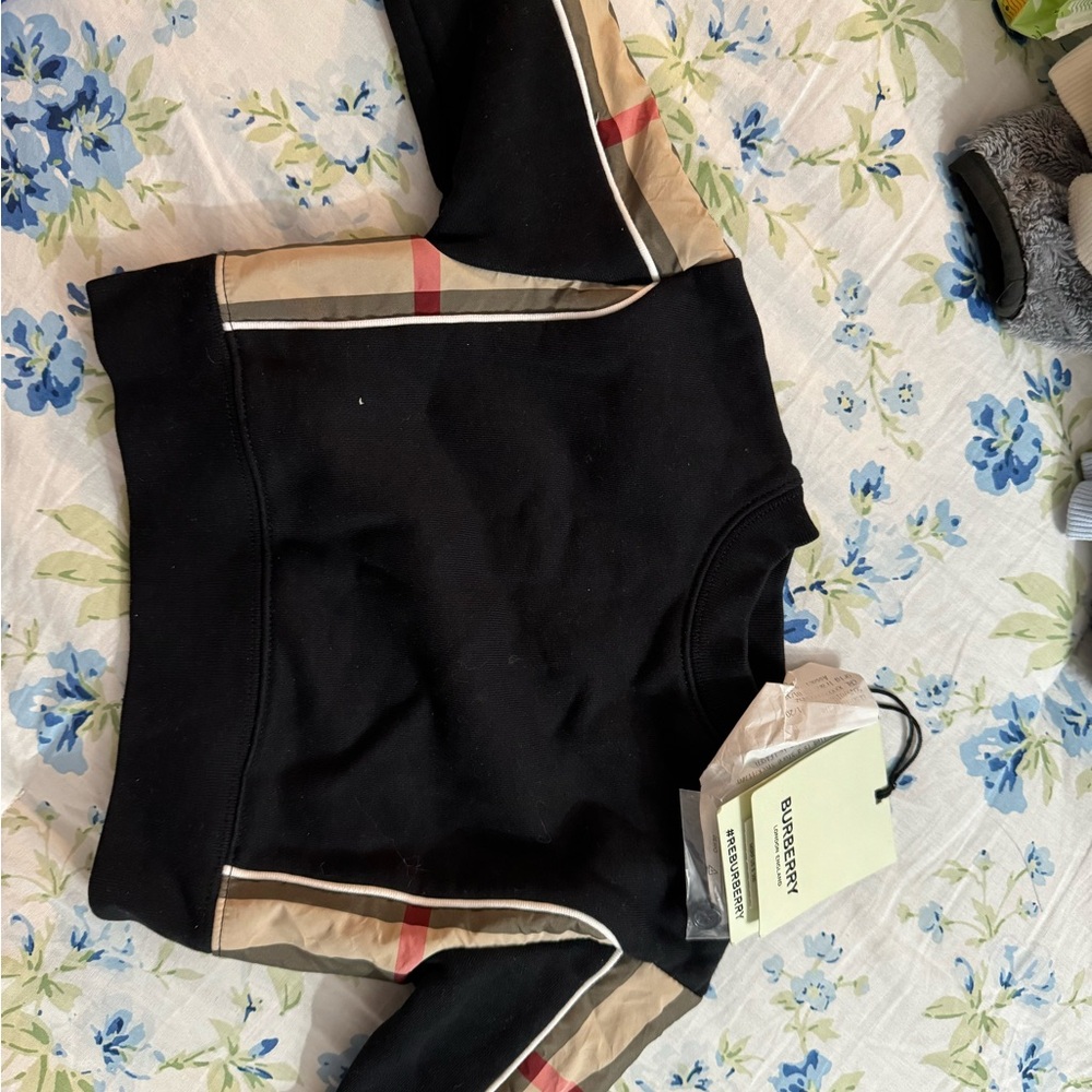 Burberry Black Sweatshirt with Button Detail